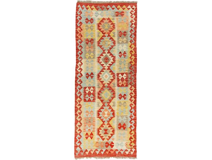 Kelim Afghan Teppich 96x189 Handgewebt Orientteppich Läufer Wolle
