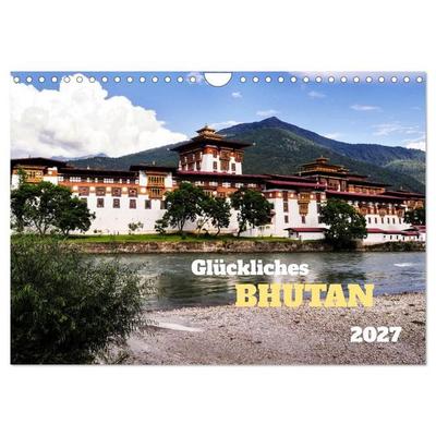 Glückliches Bhutan (Wandkalender 2027 DIN A4 quer), CALVENDO Monatskalender