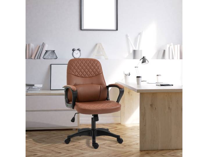 Vinsetto Fauteuil Bureau Massage Similicuir Marron Réglable