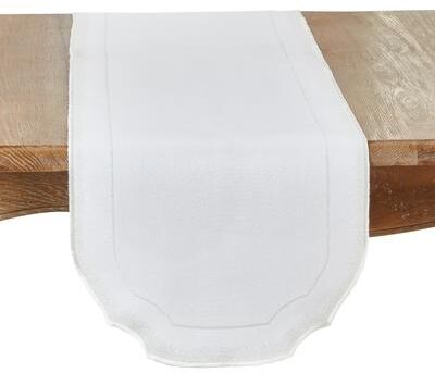 Saro Lifestyle Elegant Embroidery Detail Table Runner
