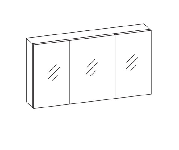 Artiqua Spiegelschrank, Anthrazit Glanz, 070-SDT-4-13-51 070-SDT-4-13-51