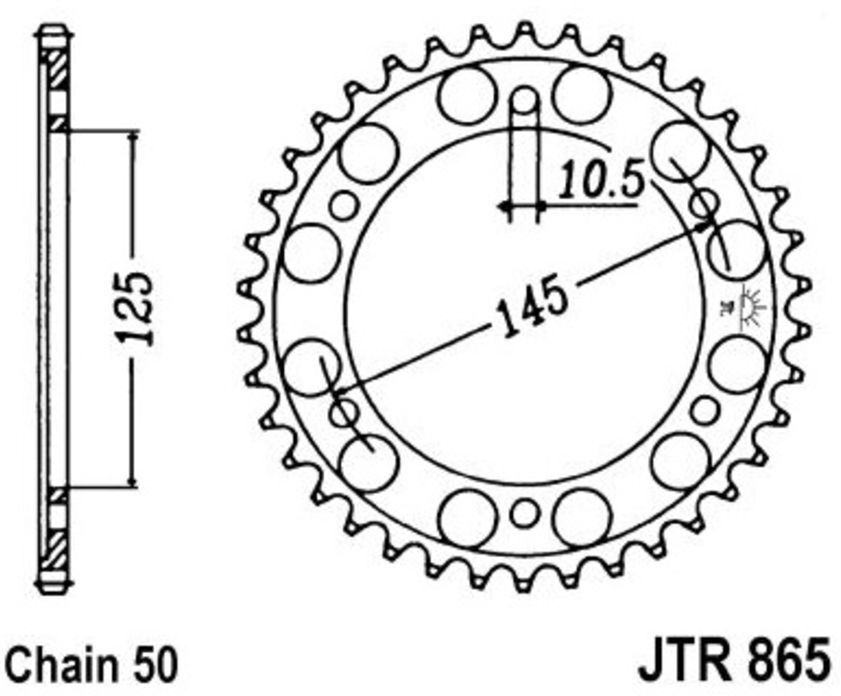 Kettenrad JT JTR865,44