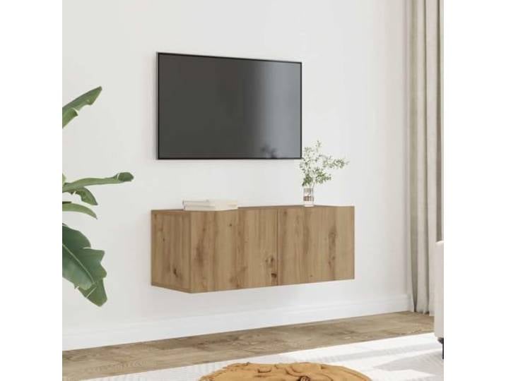 HEFZGDB TV Wandschränke 2 Stück Artisan Eiche 80x30x30 cm Wandmontage Möbel mit Stauraum für Wohnzimmer Aufbewahrung