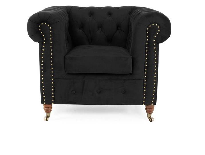 JVmoebel Sessel Schwarzes Leder Relax-Sofa Ropz mit Wellenunterfederung (Sessel), Made in Europa