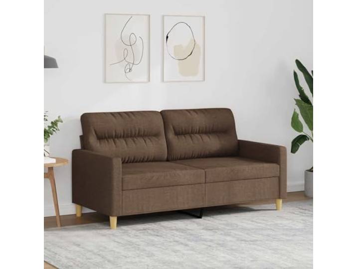 HEFZGDB 2-Sitzer-Sofa Braun 140 cm Stoff, strapazierfähiges Metallgestell für Robustheit und Stabilität, atmungsaktive Polsterung für Komfort, modernes Design mit dicken Sitzflächen