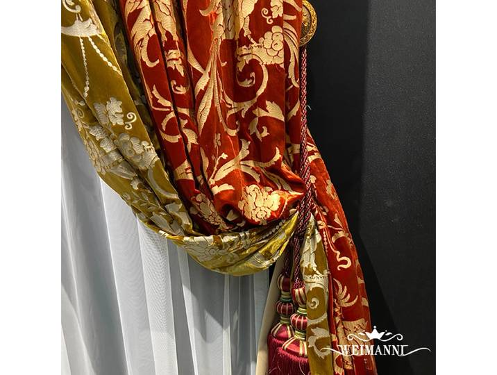 Rideaux en velours brodés de luxe européens pour salon et chambre à coucher, rideaux de fenêtre en tissu, personnalisation par estampage, style rétro américain