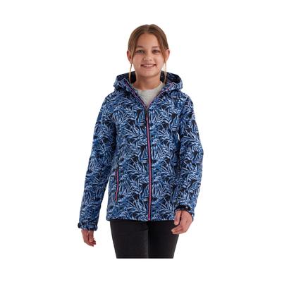 Softshelljacke KILLTEC "Mädchen Softshelljacke Print", Mädchen, Gr. 164, blau (navy), Oberseite: 100% Polyester.Rückseite: 100% Polyester.Futter: 100% Polyester, Jacken Softshelljacke, Wasserdicht, windabweisend, atmungsaktiv, modischer Print