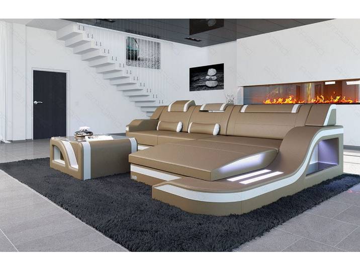 Ecksofa Palermo L-Form in Leder