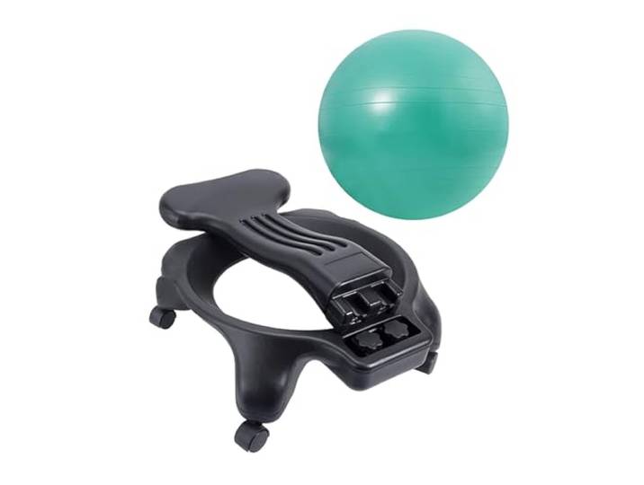 Yoga Balance Ball Stuhl Ergonomischer Yoga-Ballstuhl für Büro oder Zuhause Linderung Von Rückenschmerzen / Rückengesundheit / Haltungskorrektur – Mit Rollen, Rückenlehne, Basis Und Pumpe