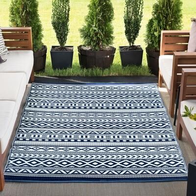 Alise Rugs Sundown Beach Stripe Indoor/Outdoor Area Rug