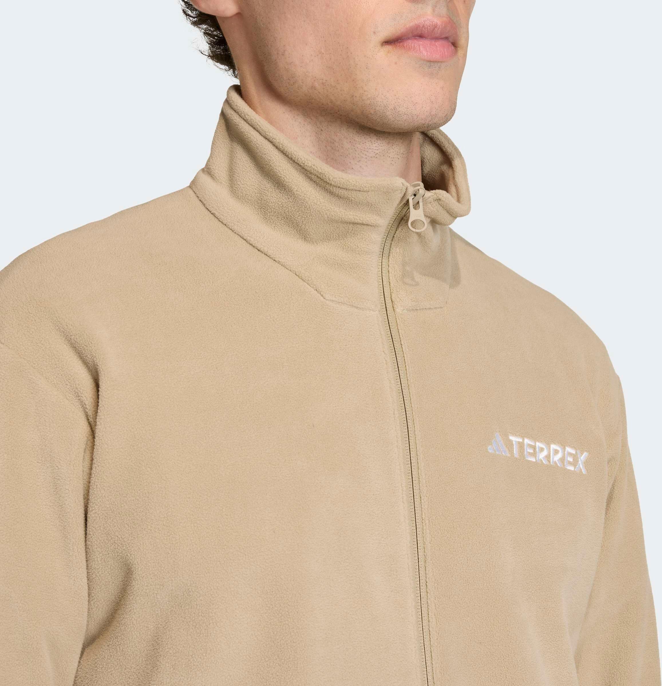 Fleecejacke ADIDAS TERREX "MULTI ESSENTIALS", Herren, Gr. 3XL, beige (blanch cargo), Obermaterial: 100% Polyester, Jacken Fleecejacke blanch cargo 3XL