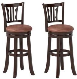 Costway Counter Height Swivel Bar Stools Set of 2 with Back and Solid Rubber Frame-29
