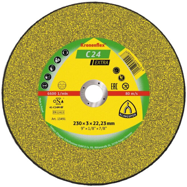 Klingspor Disque de coupe C24 Extra 230x3,0 mm droit (13491)