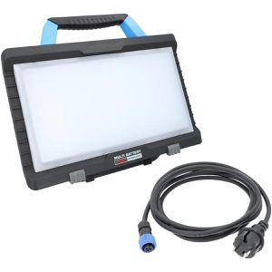 BTEC Baustrahler Worker Multi Akku, 3 m Kabel & für 18 V Akkus, IP54 Spritzwasserschutz, dimmbar, 50 Watt, 5.000 Lumen