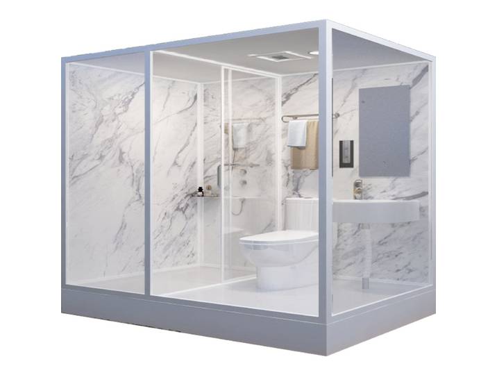 Cabine de douche et toilettes intégrées, unité de salle de bain mobile portable pour maison de campagne, hôtel et toilettes temporaires extérieures