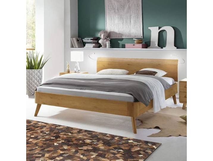 Bett Manouba Eiche Massivholz 120x190cm