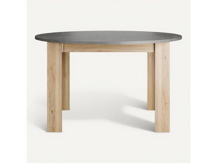 Table ronde Unik Imitation chêne / béton