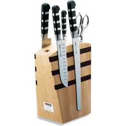 F. Dick Dick Messerblock mit Messer, 1905 (Santoku, Kochmesser, Universalmesser, Officemesser, Küchenschere, Messerblock, Silber