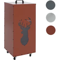 Pelletbehälter HWC-Q30 Hirsch, Pelletbox Aufbewahrungsbox für z.B. Tierfutter, Rollen Füße 86x37x37cm ~ kupferfarben