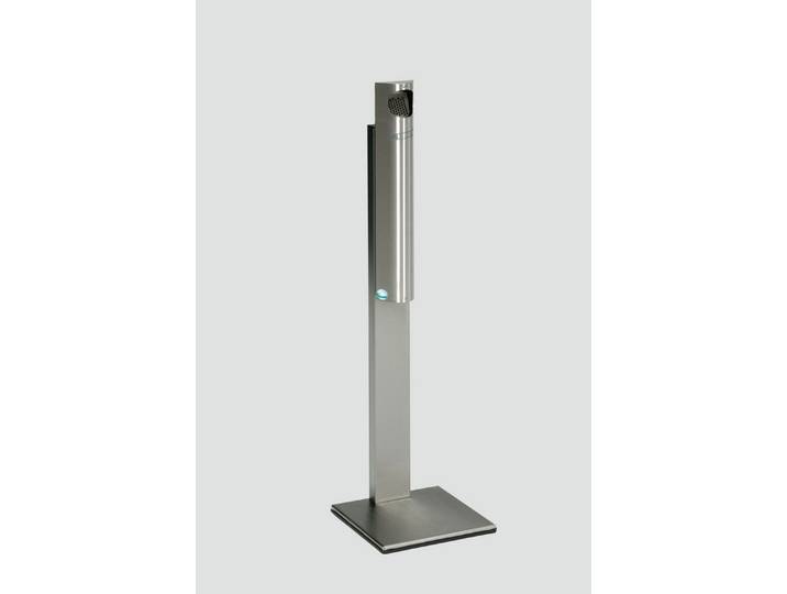 PROREGAL® Aschenbecher Praktischer Wandascher Abstreifblech Standfuß 3,5L 125x31x31 Edelstahl