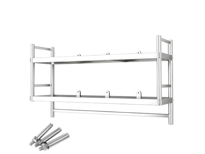 YGER JZGB Küchenhängeschrank aus Edelstahl, Wandschrank Hängend für Bad 2 Stufiger Wandschrank Hängend, 60kg Tragkraft für Restaurant, Kaffeebar(70x35cm/28x14in)
