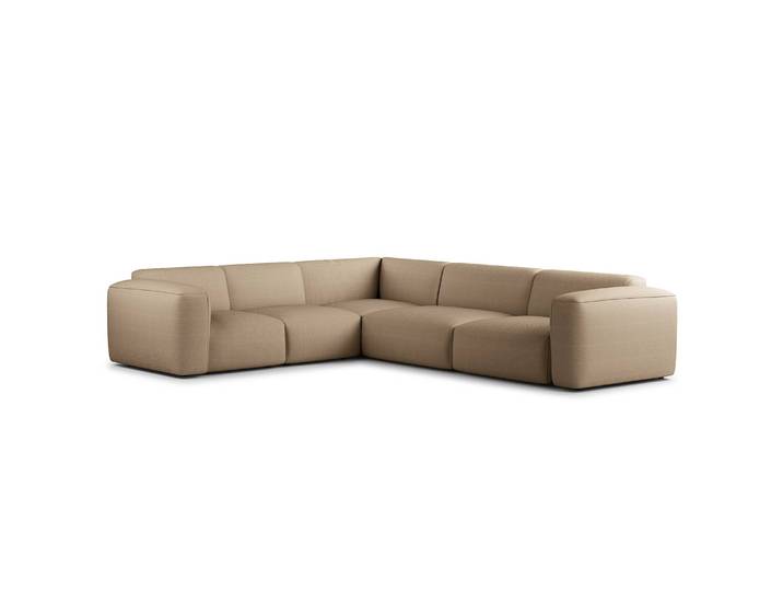 Ecksofa mit Rundecke Braun Cordstoff Snor 325 x 71 x 260cm Ecke davorstehend links Modern