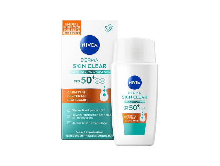 NIVEA Derma Skin Clear Fluide Hydratant SPF50+ - 40 ml