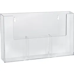 Wandprospekthalter, Fächer parallel, Polystyrol, transparent, Taymar 2 x 1/3 A4, PS