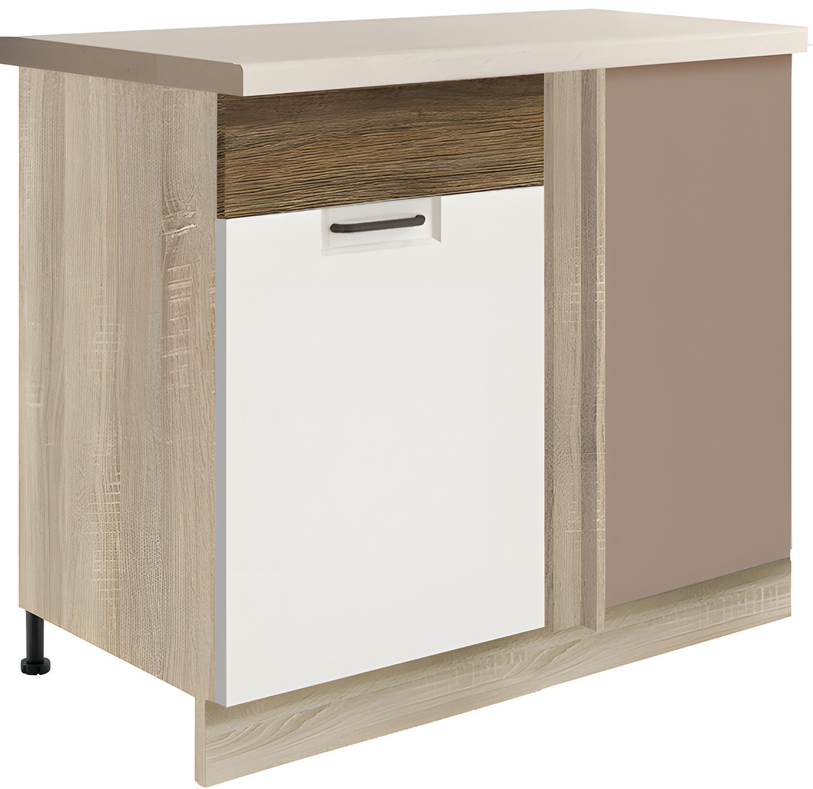 PELC Direct24 Favorit RIBBECK 24D Hoekonderkast, Wit Hoogglans