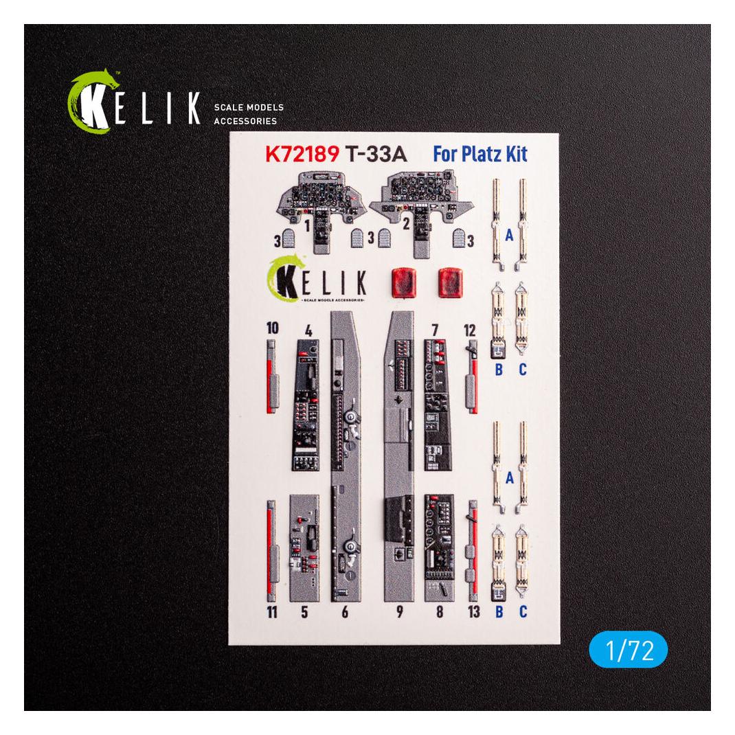 Kelik T-33A Shooting Star - interior 3D decals for Platz kit (K72189)