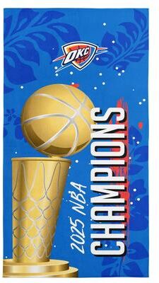 NBA Oklahoma City Thunder 2025 Champions Blackboard Beach Towel 30 x 60 inches - 30 x 60 inches