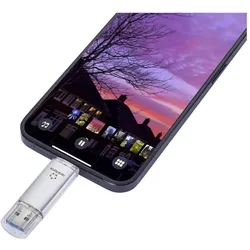 Renkforce RF-USBOS-240 USB-Stick 128 GB Silber RF-7577906 USB-A, USB-C (128 GB, USB-A, USB-C), USB Stick, Silber