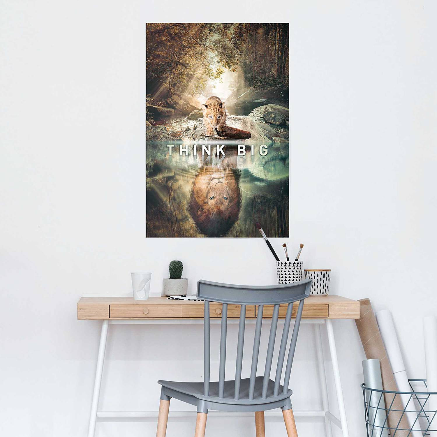 home24 Think Big Poster, abstract grafisch ontwerp, papier, meerdere kleuren, 61 x 92 cm