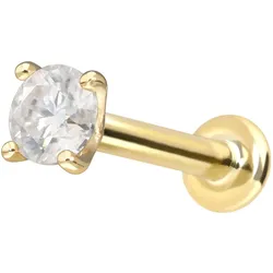 14 Karat Gold Labret mit Innengewinde MOISSANIT