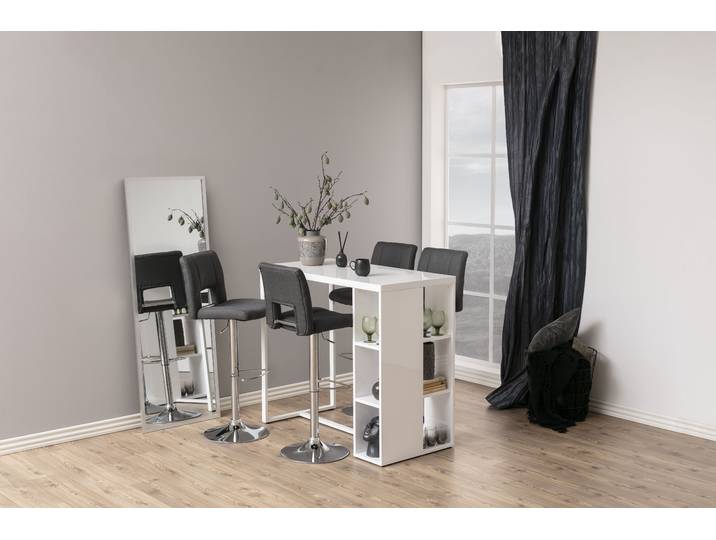 Chaises de bar Selina I - Lot de 2 42 x 94 x 52cm Tissu Cors: Gris foncé