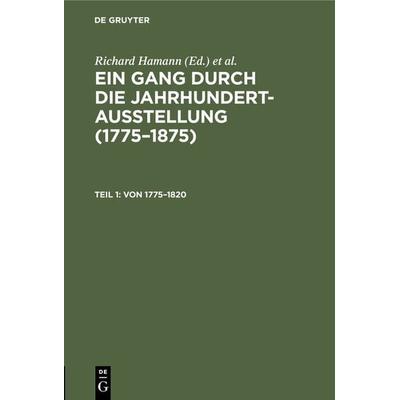 Von 1775–1820, Gebundene Ausgabe von , De Gruyter, 978-3-11-125104-2