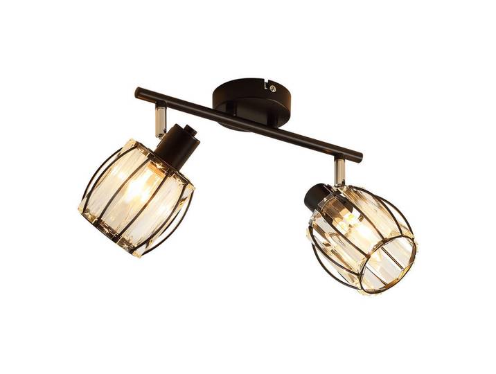Nettlife Deckenstrahler Lehman 2-flammig 30/16/21cm, Schwarz, Metall, E14, 16x21x30 cm, Lampen & Leuchten, Innenbeleuchtung, Spots & Strahler, Deckenspots