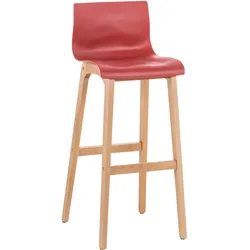 DELUKE® Barhocker DELHI - Rot, Holz | Barhocker mit Lehne Barstuhl Tresenhocker Tresenstuhl Kneipenhocker Kneipenstuhl