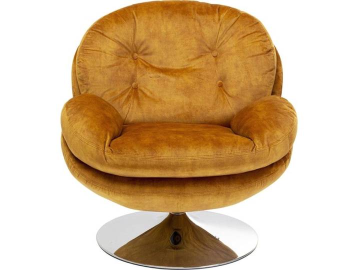 Fauteuil pivotant Cosy velours ocre Kare Design