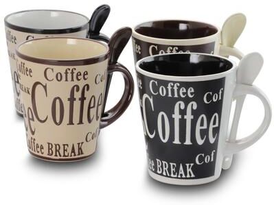 Gibson Bareggio 8 Piece 13 Ounce Coffee with Spoon Set