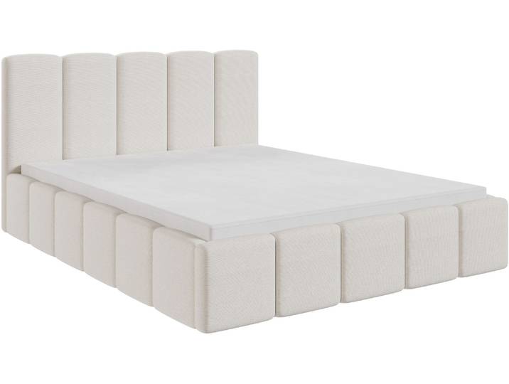 Polsterbett FORTE Bazylides erhältlich in den Breiten 140, 160 & 180cm, inkl. Bettkasten , beige, B:198cm L:220cm, Der Polsterstoff Baltimore aus der Elastron-Kollektion ist ein moderner Strukturstoff mit angenehm weicher Oberfläche und zeitgemäßer Optik. Er kombiniert ansprechendes Design mit hoher Strapazierfähigkeit und eignet sich ideal für den täglichen Gebrauch.nDank seiner atmungsaktiven Struktur bietet das Material hohen Komfort bei unterschiedlichen Temperaturen und ist somit ideal für gepolsterte Möbel wie Betten, Sofas und Sessel., Betten, Polsterbett, in verschiedenen Farben erhältlich