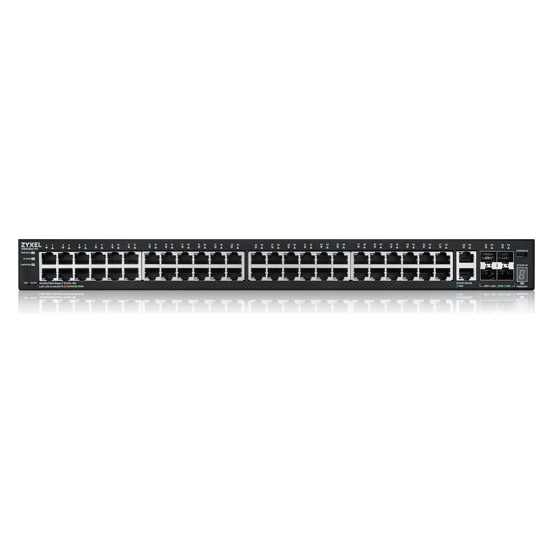 Zyxel Layer3 Access Switch, 24x1G RJ45, 2x10MultiGig RJ45 (48 Ports) (XGS2220-54-EU0101F)