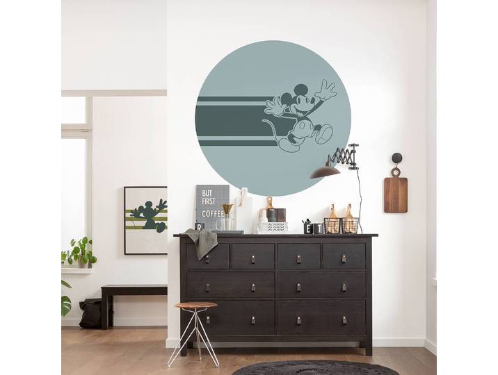 Papier peint Mickey Bonjour Ø 125cm Multicolore