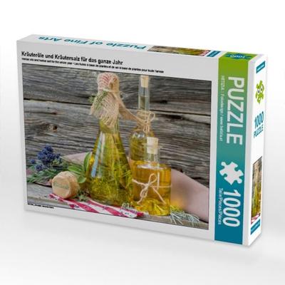 CALVENDO Puzzle Kräuteröle und Kräutersalz für das ganze Jahr | 1000 Teile Lege-Größe 64x48cm Foto-Puzzle für glückliche Stunden