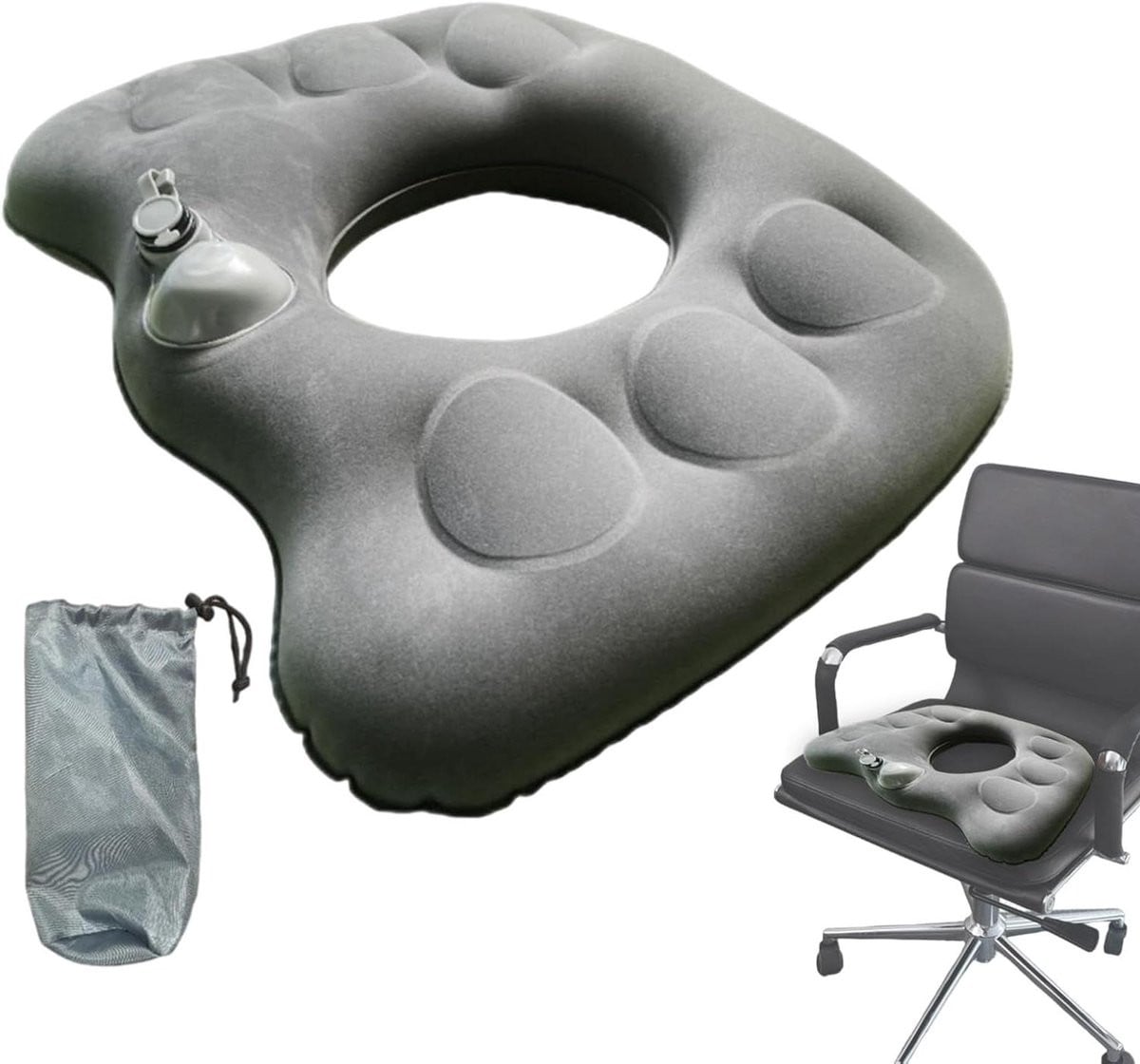 Orthopedisch opblaasbaar donutkussen voor stuitbeen en drukontlasting