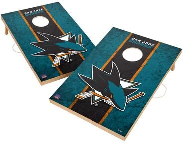 Skip's Garage Vintage San Jose Sharks NHL Regulation 2x4 Cornhole Set