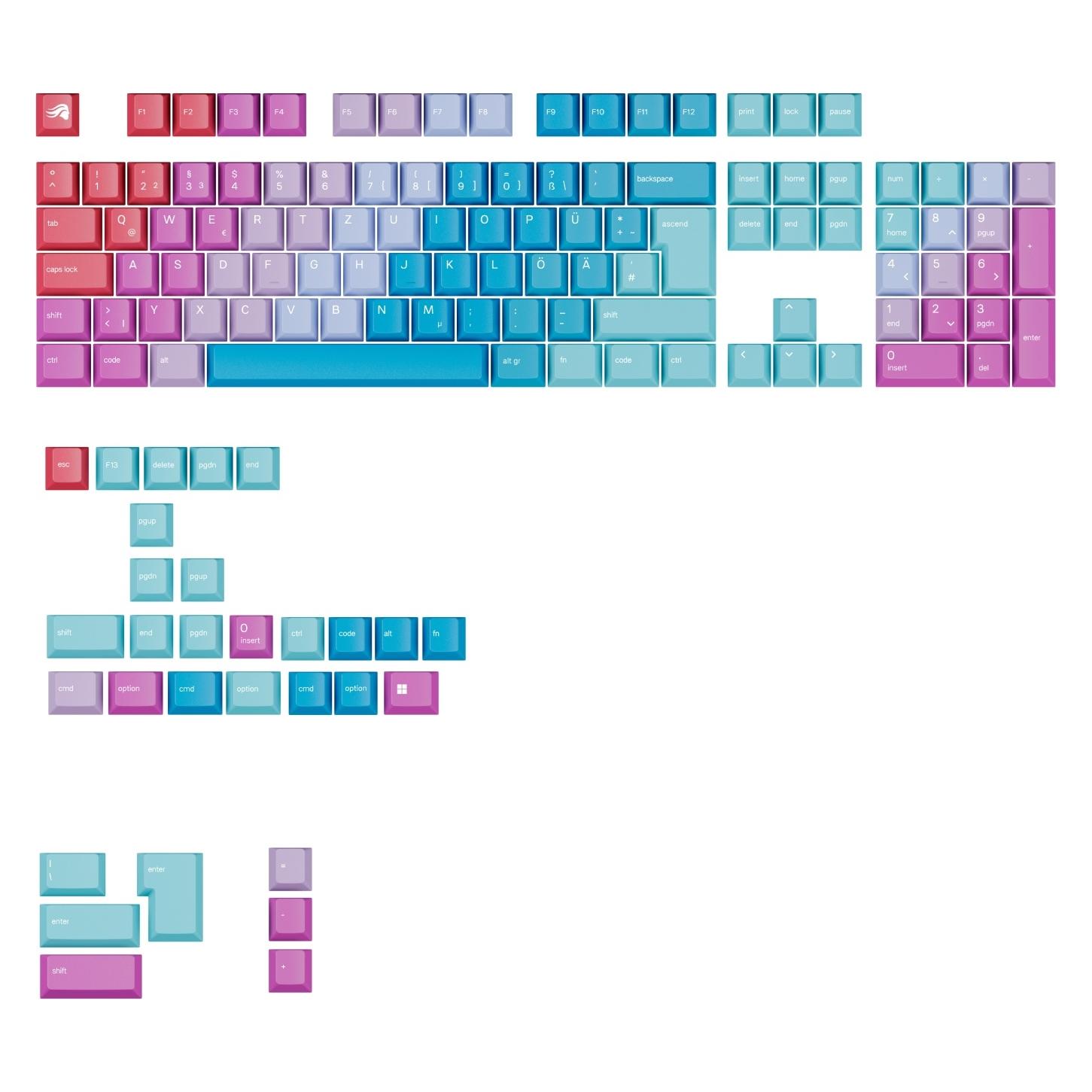Glorious GPBT Gradient Keycaps - Daydream - DE Qwertz (67661475)
