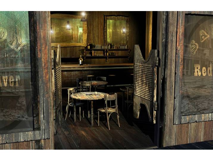 Fototapete PAPERMOON SALOON-WILD WEST NOSTALGIE RETRO VINTAGE BAR COWBOY XXL , bunt, B:1,5m L:1,11m, Vlies, Tapeten, Fototapete