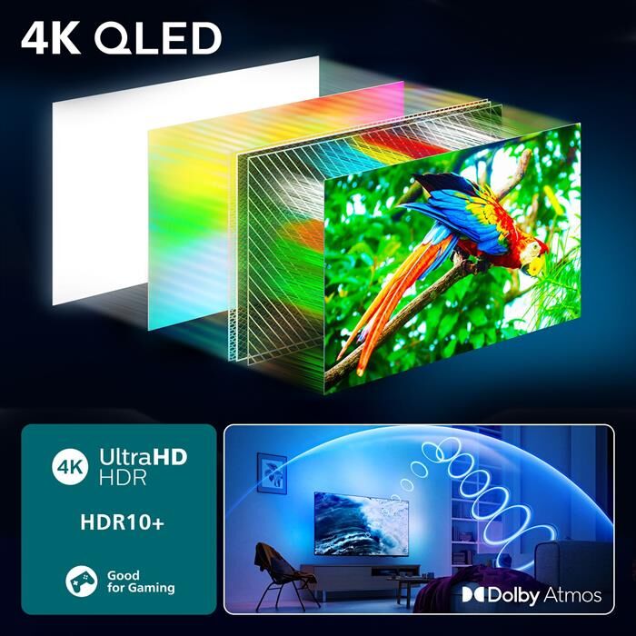 Philips Smart Tv Qled 4k 43" Ambilight 43pus8600/12-black