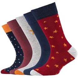 5er Pack s.Oliver Originals Stars Socken Kinder 3970 - pomegranate 27-30